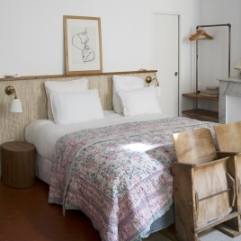 Édredon imprimé GARAM Rose/Amande 215 x 270 cm