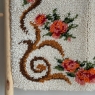 Tapis de laine point noué blanc cassé Fleurs Rose